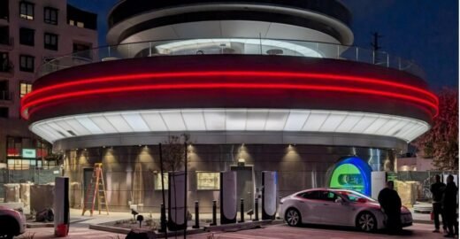 Tesla is making progress on its 1950s diner and drive-in